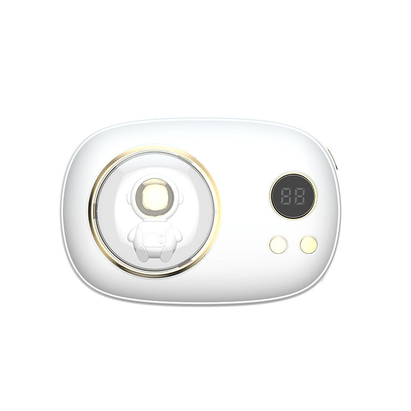 2-in-1 Mini Space Digital Display Hand Warmer & Power Bank – Reusable Electric Pocket Hand Warmer with LED Temperature Display