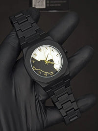 Men Carbon Fiber Black Arabic Watch