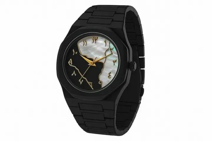 Men Carbon Fiber Black Arabic Watch