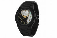 Men Carbon Fiber Black Arabic Watch