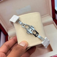 Men's Carbon Fiber Marble Dial Watch White Gold