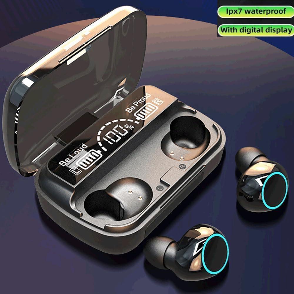 Black Bluetooth Earbuds with Charging Case