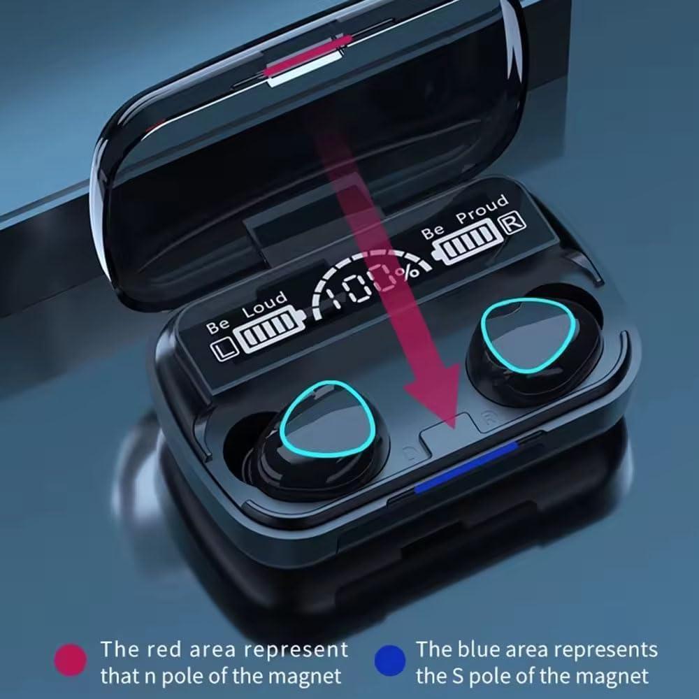 Black Bluetooth Earbuds with Charging Case