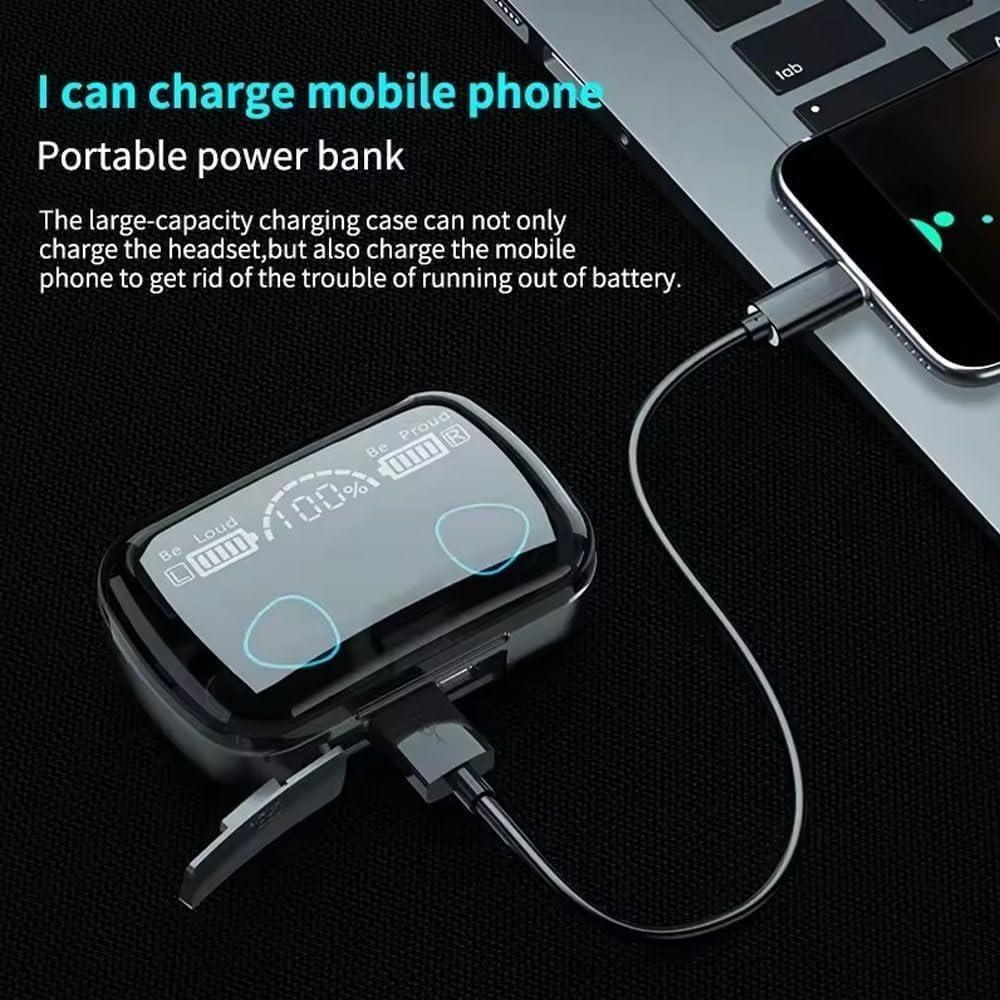 Black Bluetooth Earbuds with Charging Case