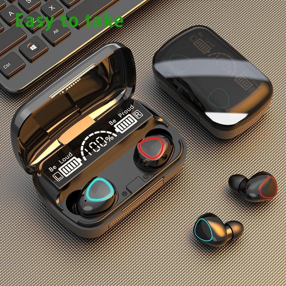 Black Bluetooth Earbuds with Charging Case