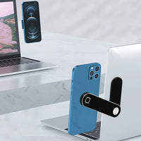 Magnetic Laptop Phone Holder – Aluminium Alloy Dual-Screen Expansion Bracket for Side Mount Phone Stand & Monitor Extension