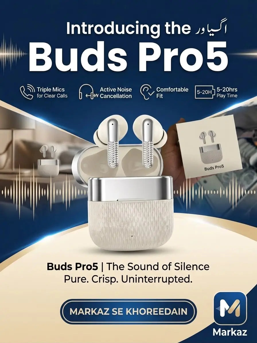 Buds Pro 5 Black – Premium ANC/ENC Wireless Earbuds