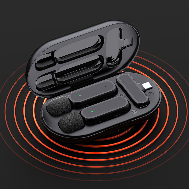 K61 Mini Wireless Lavalier Microphone with Charging Case – Noise Reduction Clip-On Lapel Mic for TikTok, Live Streaming & Video Recording