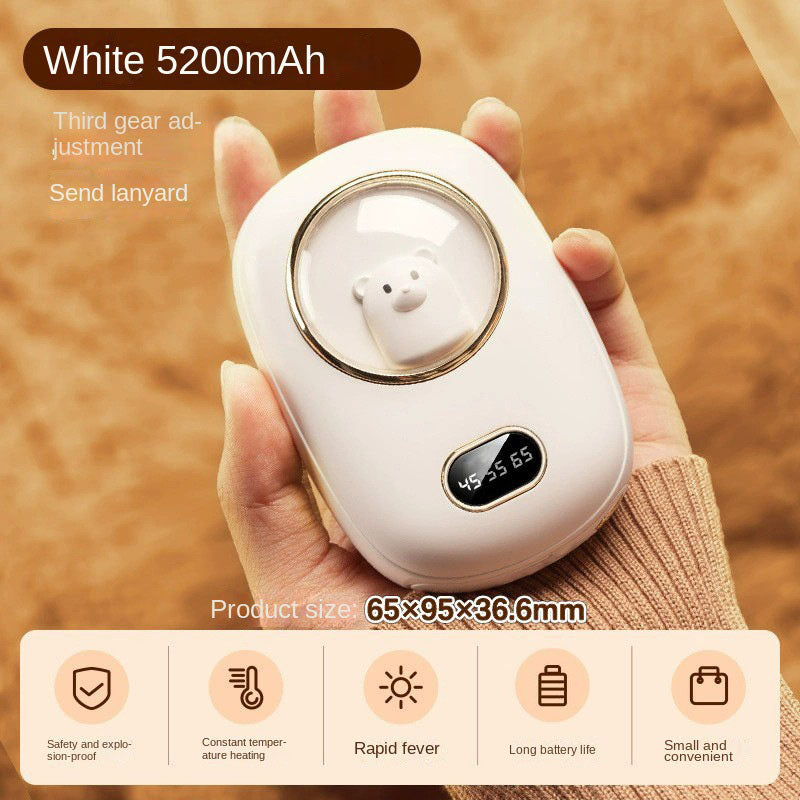 2-in-1 Mini Space Digital Display Hand Warmer & Power Bank – Reusable Electric Pocket Hand Warmer with LED Temperature Display