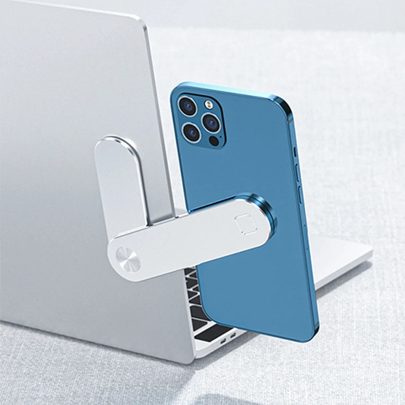 Magnetic Laptop Phone Holder – Aluminium Alloy Dual-Screen Expansion Bracket for Side Mount Phone Stand & Monitor Extension