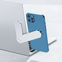 Magnetic Laptop Phone Holder – Aluminium Alloy Dual-Screen Expansion Bracket for Side Mount Phone Stand & Monitor Extension