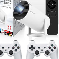 MAX300 4K Portable Smart Gaming Projector – Android 11 Mini Video Projector with 2 Wireless Controllers, Wi-Fi 6 & Auto Keystone