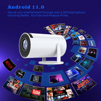 MAX300 4K Portable Smart Gaming Projector – Android 11 Mini Video Projector with 2 Wireless Controllers, Wi-Fi 6 & Auto Keystone