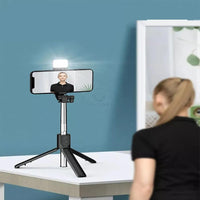 Foldable Selfie Stick with LED Light & Bluetooth Remote
