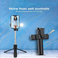 Foldable Selfie Stick with LED Light & Bluetooth Remote