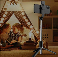 Foldable Selfie Stick with LED Light & Bluetooth Remote