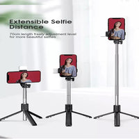 Foldable Selfie Stick with LED Light & Bluetooth Remote