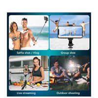 Foldable Selfie Stick with LED Light & Bluetooth Remote