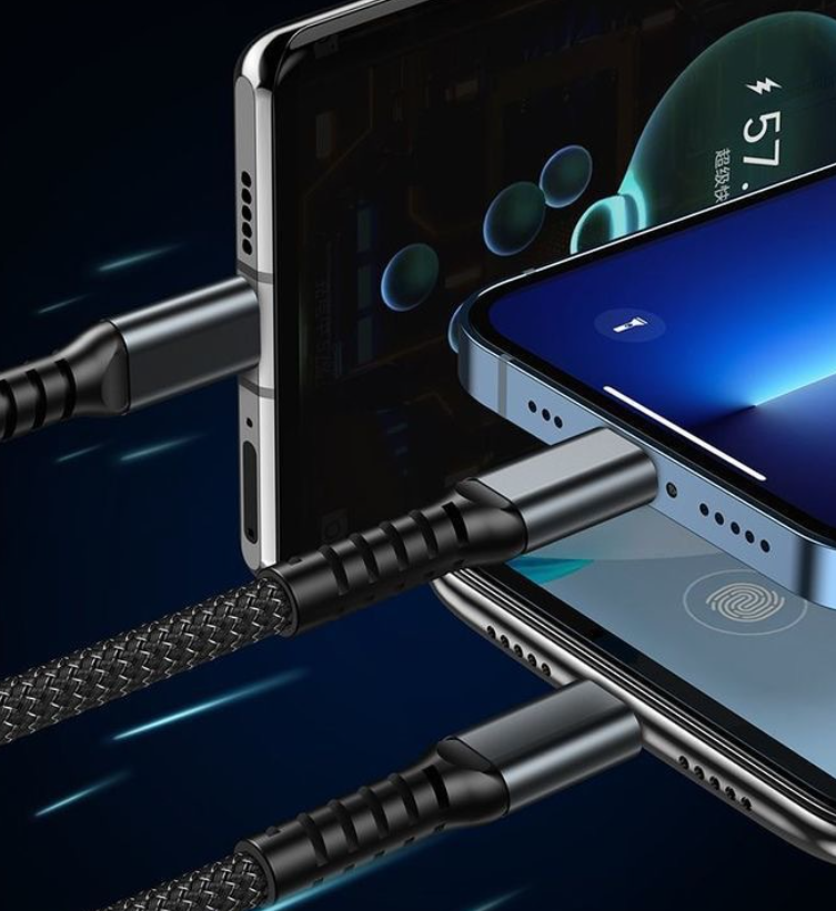 100W digital display light-emitting three in one fast charging one to three data cable suitable for Huawei Android Apple