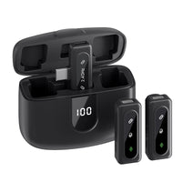 J50 Wireless Lavalier Microphone with Digital Display Charging Case – Intelligent Noise Reduction Clip-On Lapel Mic for TikTok, Vlogs & Live Streaming