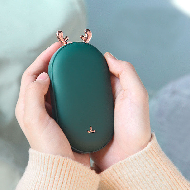 2-in-1 Mini Space Digital Display Hand Warmer & Power Bank – Reusable Electric Pocket Hand Warmer with LED Temperature Display