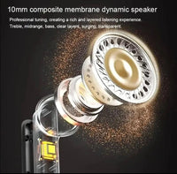 Premium Wireless Earbuds Black Yellow Bluetooth 5.3