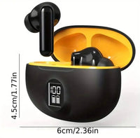 Premium Wireless Earbuds Black Yellow Bluetooth 5.3