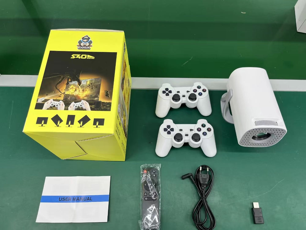 MAX300 4K Portable Smart Gaming Projector – Android 11 Mini Video Projector with 2 Wireless Controllers, Wi-Fi 6 & Auto Keystone