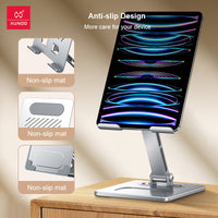 Universal Foldable Metal Tablet Stand – Adjustable Desktop Holder & Cooling Riser for iPad, Laptops & Mobile Phones