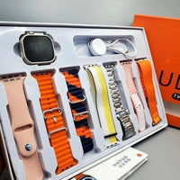 Premium Smartwatch with 5 Straps Orange Pink Yellow