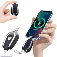 Keychain Power Bank Black Portable USB Charging