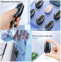 Keychain Power Bank Black Portable USB Charging