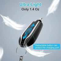 Keychain Power Bank Black Portable USB Charging