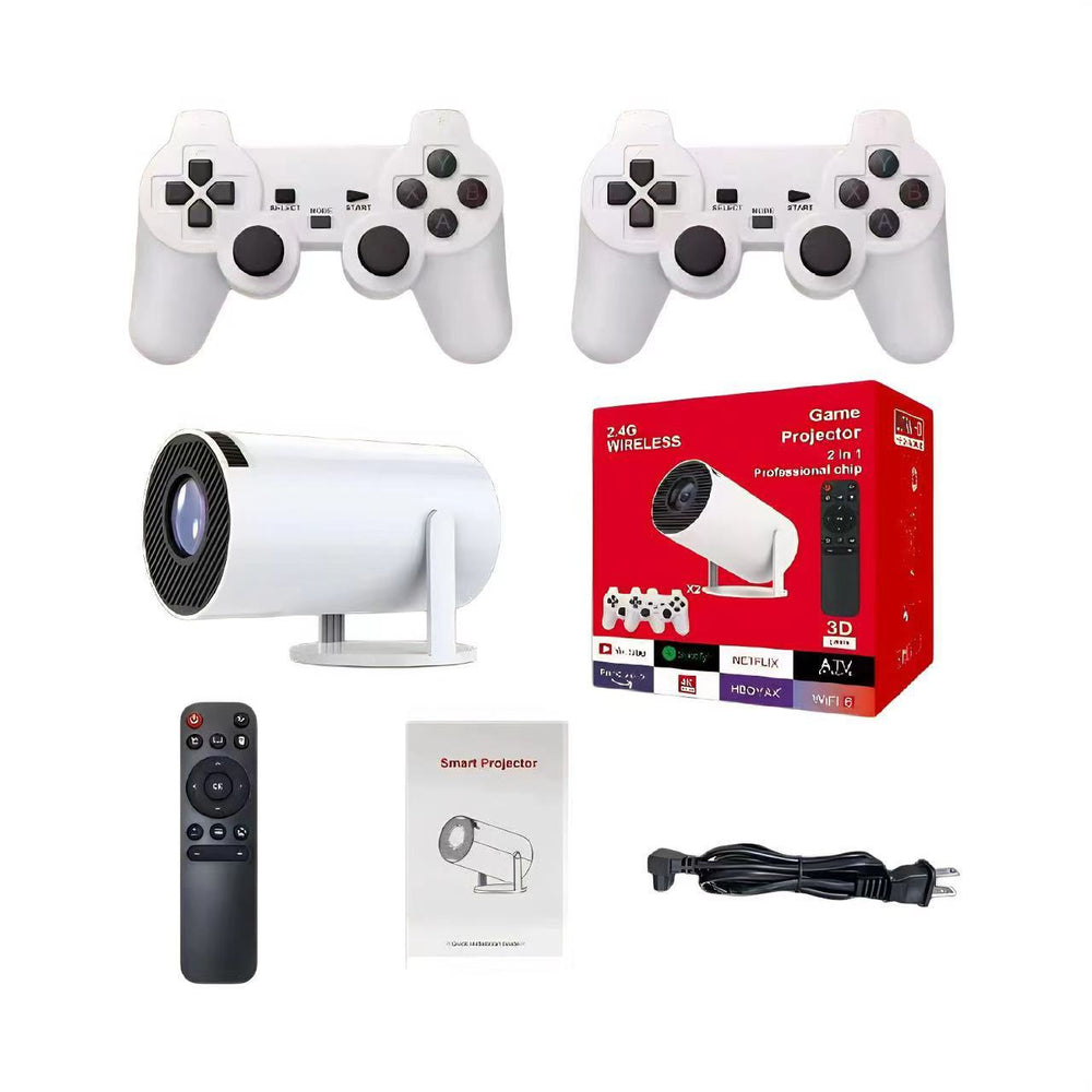 MAX300 4K Portable Smart Gaming Projector – Android 11 Mini Video Projector with 2 Wireless Controllers, Wi-Fi 6 & Auto Keystone
