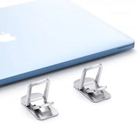 Mini Invisible Folding Laptop Stand Feet – Ultra-Thin Portable Adhesive Cooling Legs for MacBook, Laptops & Keyboards