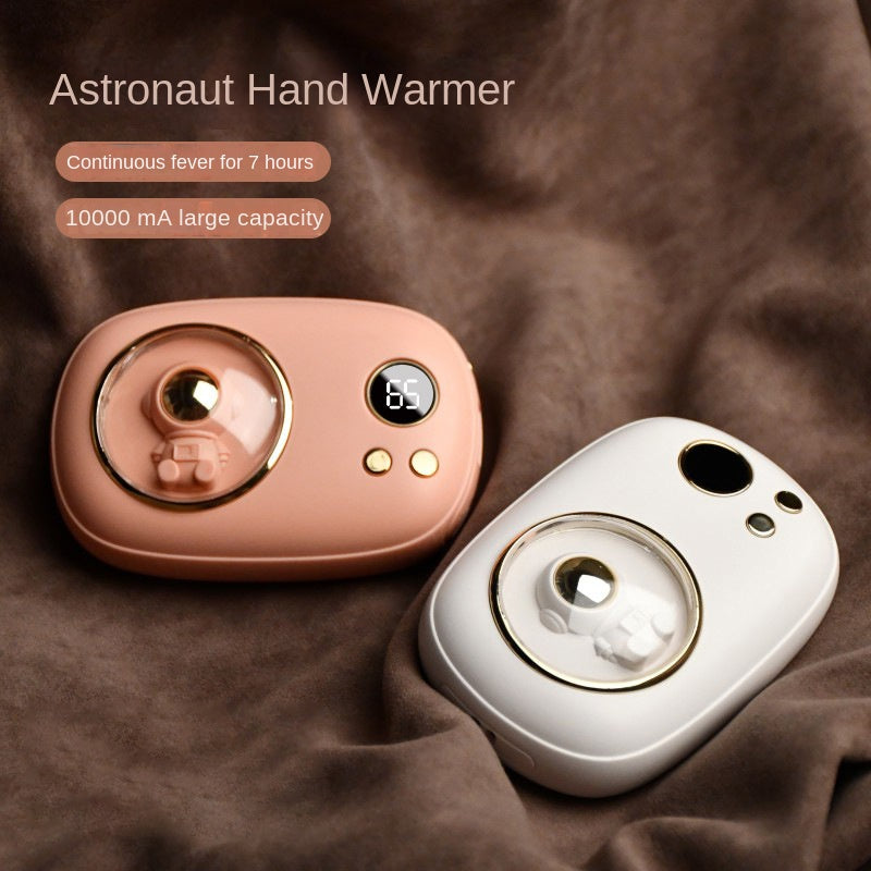 2-in-1 Mini Space Digital Display Hand Warmer & Power Bank – Reusable Electric Pocket Hand Warmer with LED Temperature Display