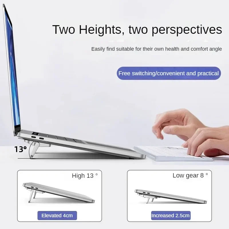 Mini Invisible Folding Laptop Stand Feet – Ultra-Thin Portable Adhesive Cooling Legs for MacBook, Laptops & Keyboards