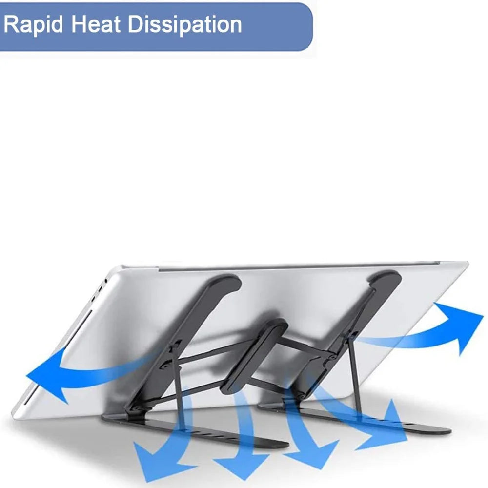 Universal Adjustable Laptop Stand – Foldable Notebook & Tablet Holder for MacBook with Non-Slip Cooling Base Bracket