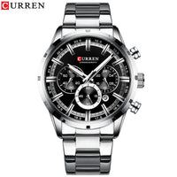 CURREN New Fashion Watches with Stainless Steel Top Brand Luxury Sports Chronograph Quartz Watch Men Relogio Masculino