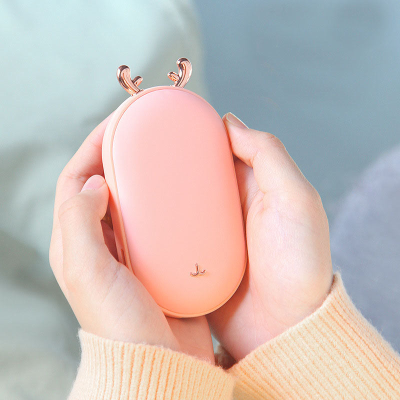 2-in-1 Mini Space Digital Display Hand Warmer & Power Bank – Reusable Electric Pocket Hand Warmer with LED Temperature Display