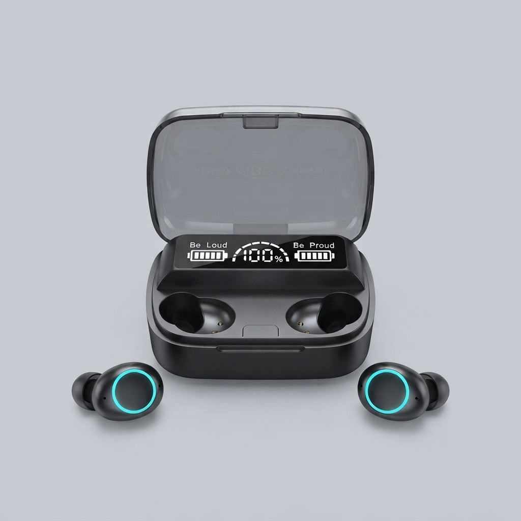 Premium Wireless Bluetooth Earbuds Black IPX7 Waterproof 5.3