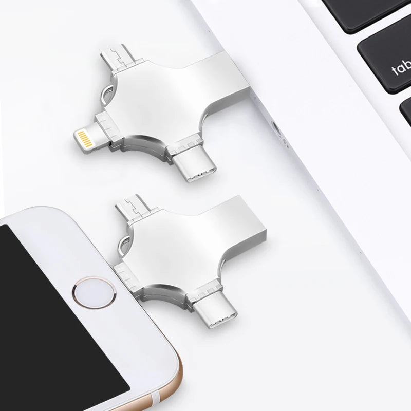 Type c Otg Usb Flash Drive 3.0 For Iphone ipad Android 16gb 32gb 64gb 128gb 256gb Pendrive 4in1