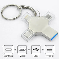 Type c Otg Usb Flash Drive 3.0 For Iphone ipad Android 16gb 32gb 64gb 128gb 256gb Pendrive 4in1