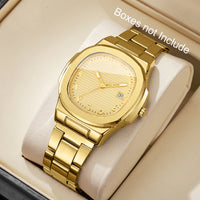 Luxury Men (Without Box) Business Watch, Stainless Steel Watch With Calendar