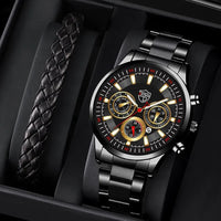Fashion Men's Watches Business Stainless Steel Quartz Wrist Watch