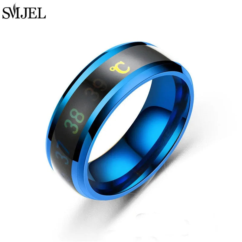 Smart Stainless Steel Sensor Body Temperature Ring for Couples, Multifunctional