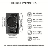 4-Piece/Set（Without Box ) Black Watch Set With Bracelet, Necklace, and Ring