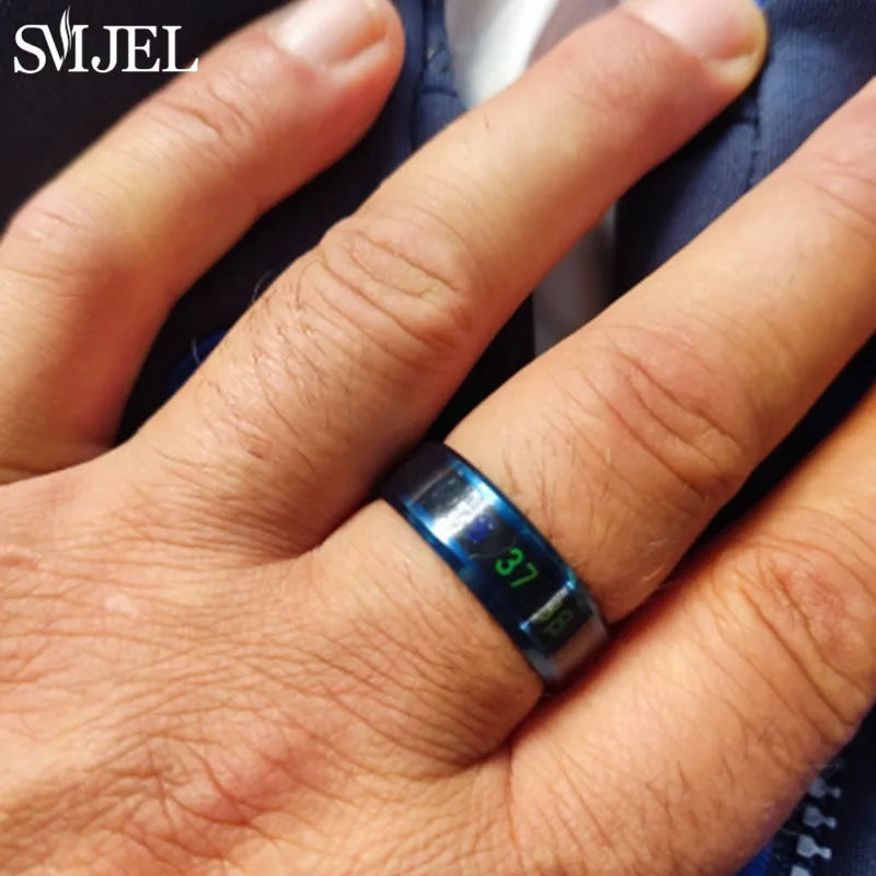 Smart Stainless Steel Sensor Body Temperature Ring for Couples, Multifunctional