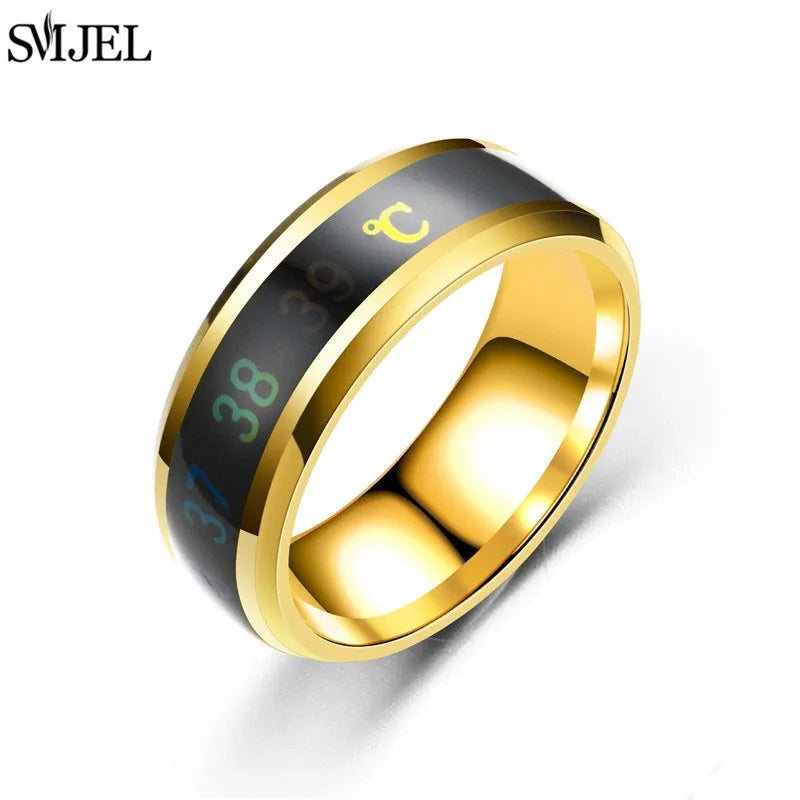 Smart Stainless Steel Sensor Body Temperature Ring for Couples, Multifunctional