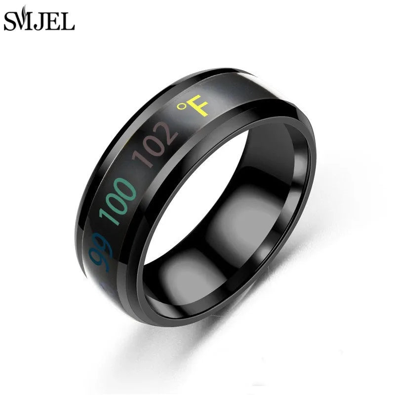 Smart Stainless Steel Sensor Body Temperature Ring for Couples, Multifunctional